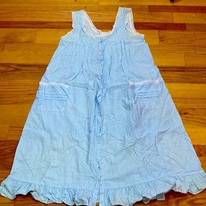 Ilise Stephens Blue & White Gingham Housedress, Fits Size 10, 100% Cotton. Cool
